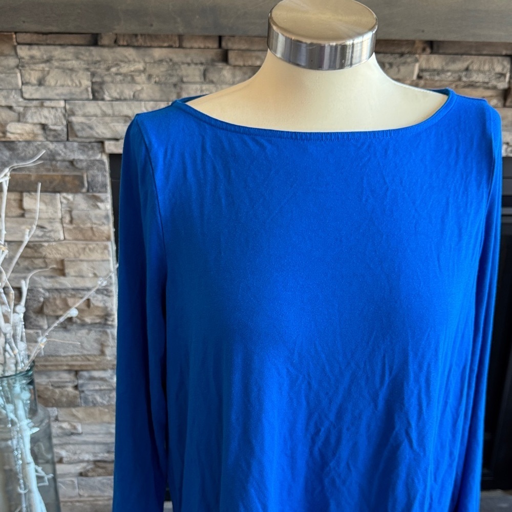 Eileen Fisher Vibrant Blue Long Sleeve Top - Picture 3 of 9